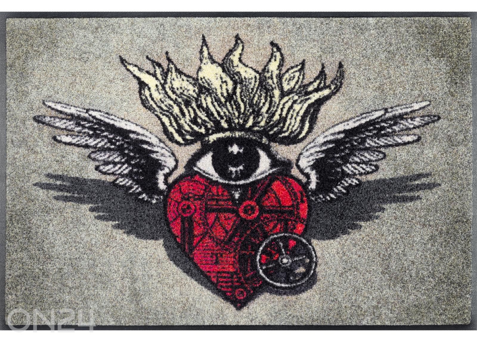 Kynnysmatto Flaming Heart 50x75 cm kuvasuurennos