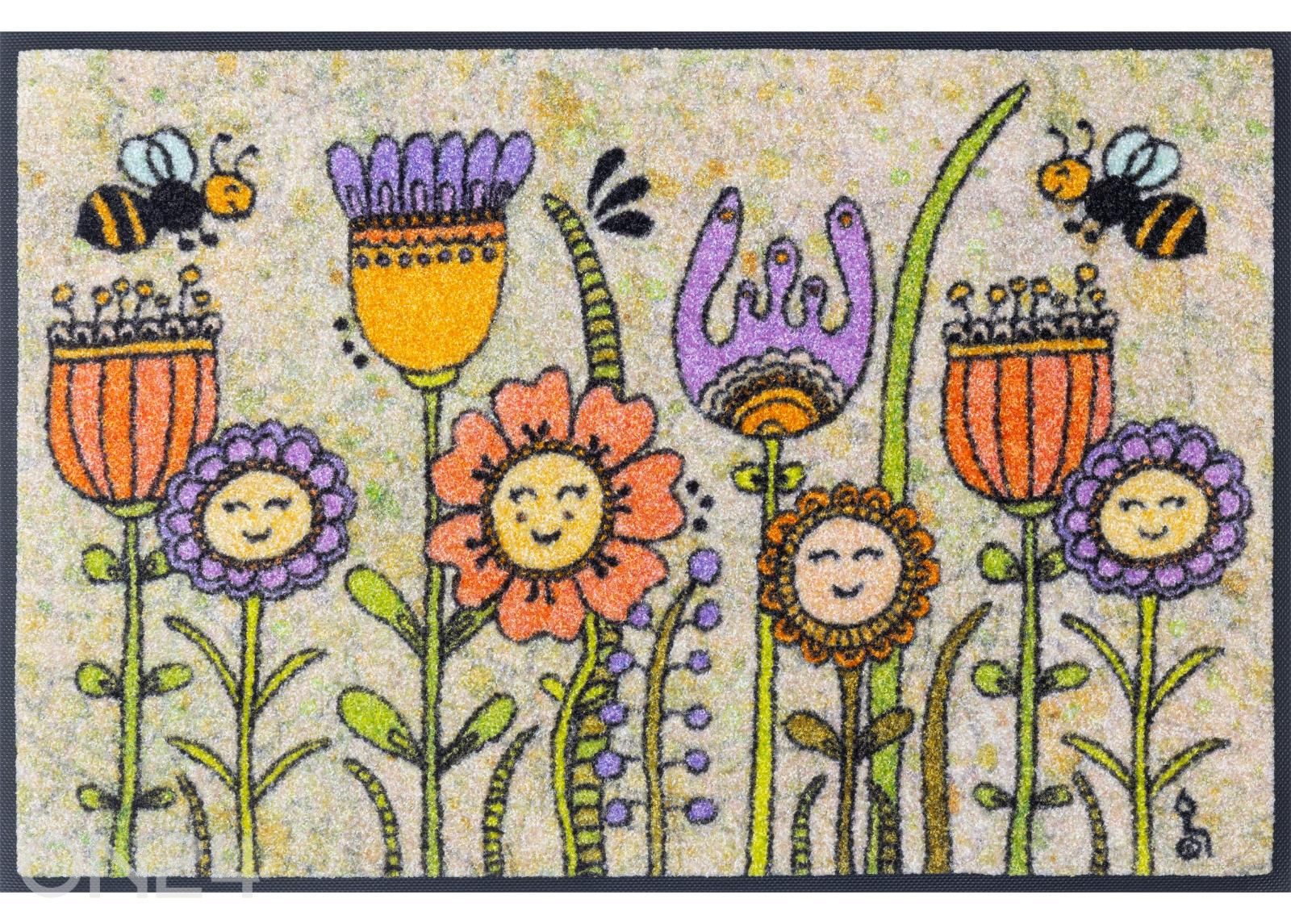 Kynnysmatto Friendly Flowers, 50x75 cm kuvasuurennos