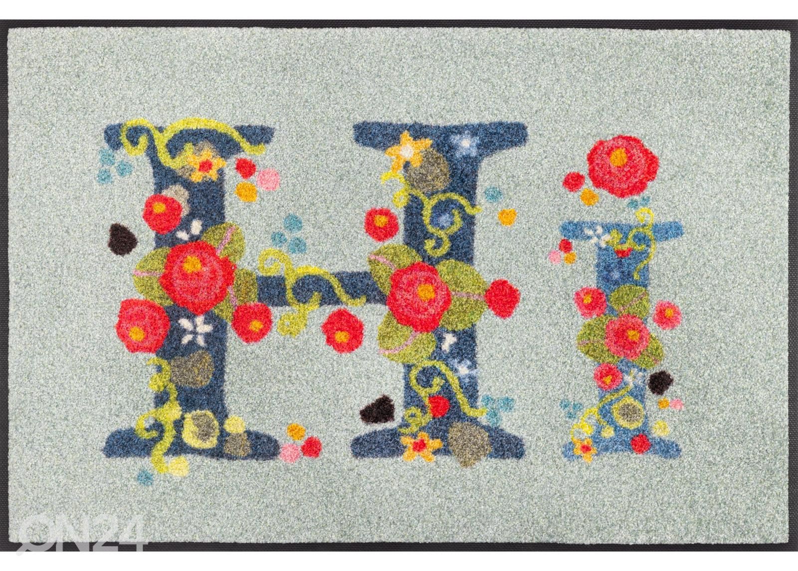 Kynnysmatto Hi with Roses 50x75 cm kuvasuurennos