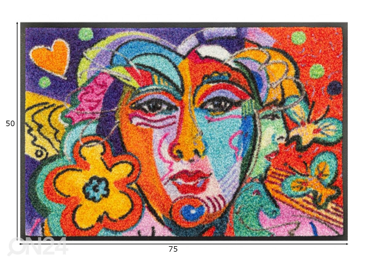 Kynnysmatto Indian Summer 50x75 cm kuvasuurennos mitat