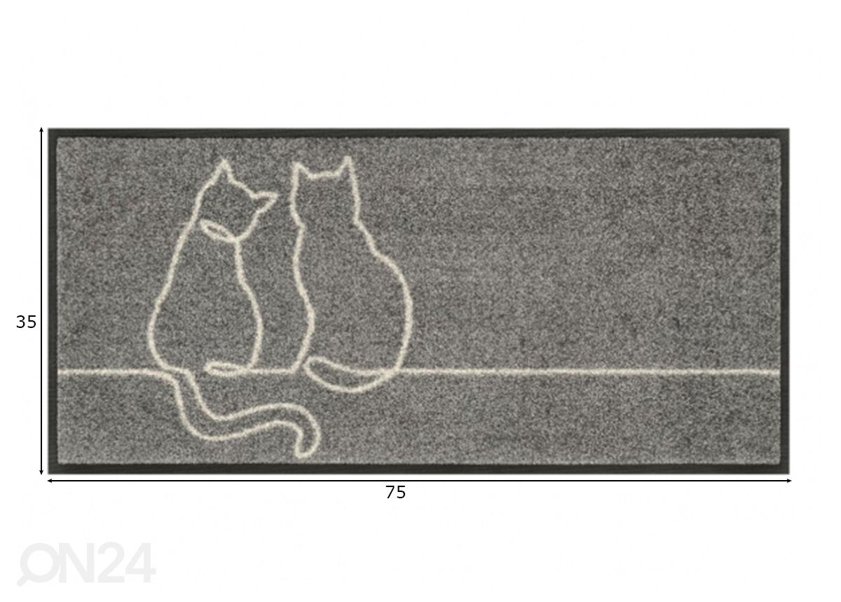 Kynnysmatto Lovetails 35x75 cm kuvasuurennos mitat