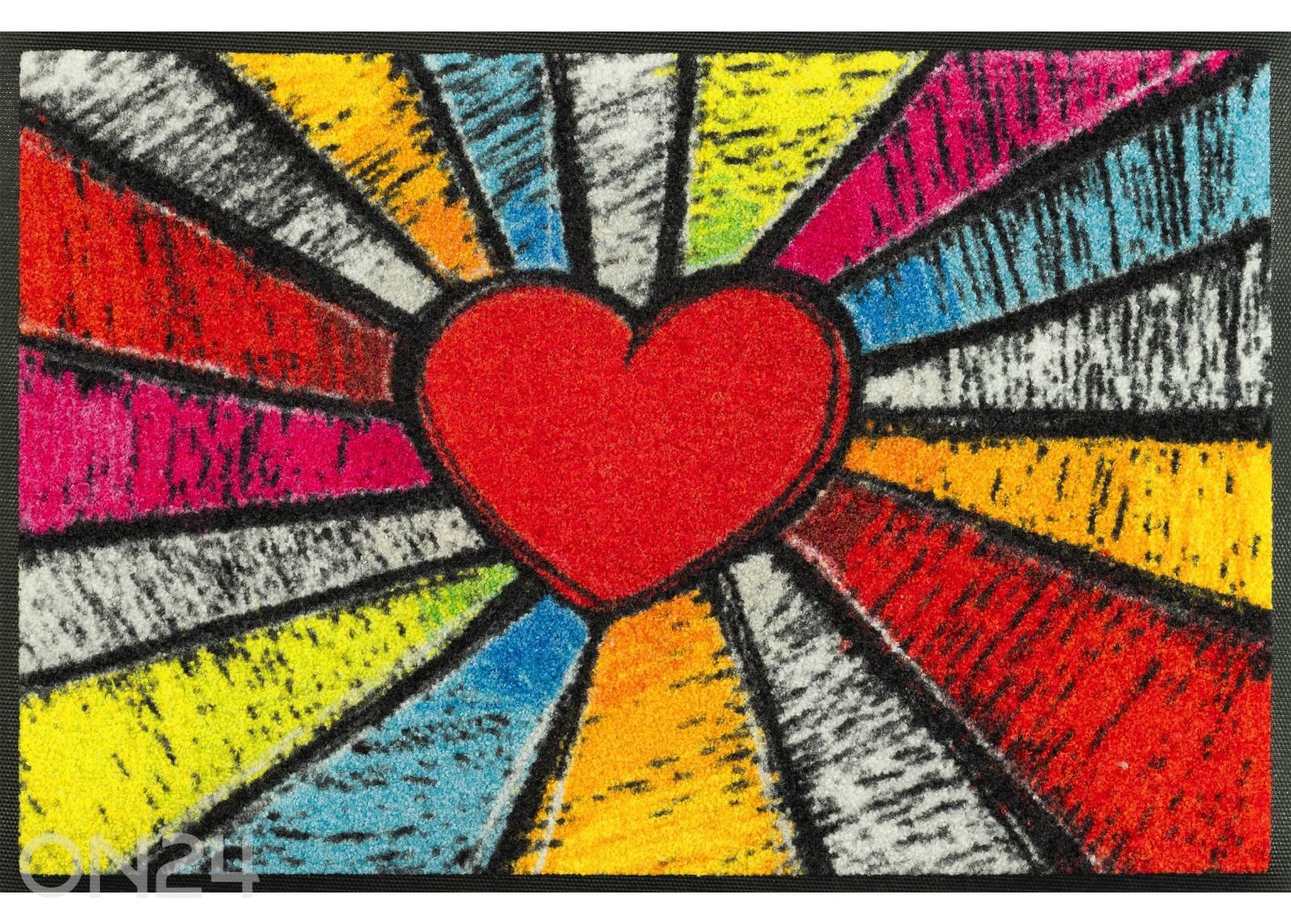 Kynnysmatto Pop Art Heart, 40x60 cm kuvasuurennos