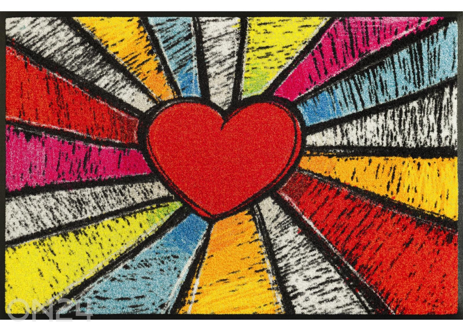 Kynnysmatto Pop Art Heart, 50x75 cm kuvasuurennos