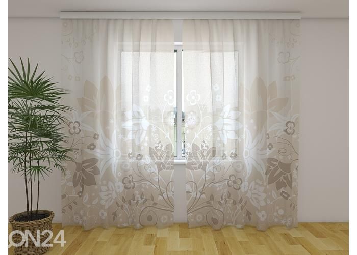 Läpinäkyvä kuvaverho Abstract Designer Flowers 240x220 cm kuvasuurennos