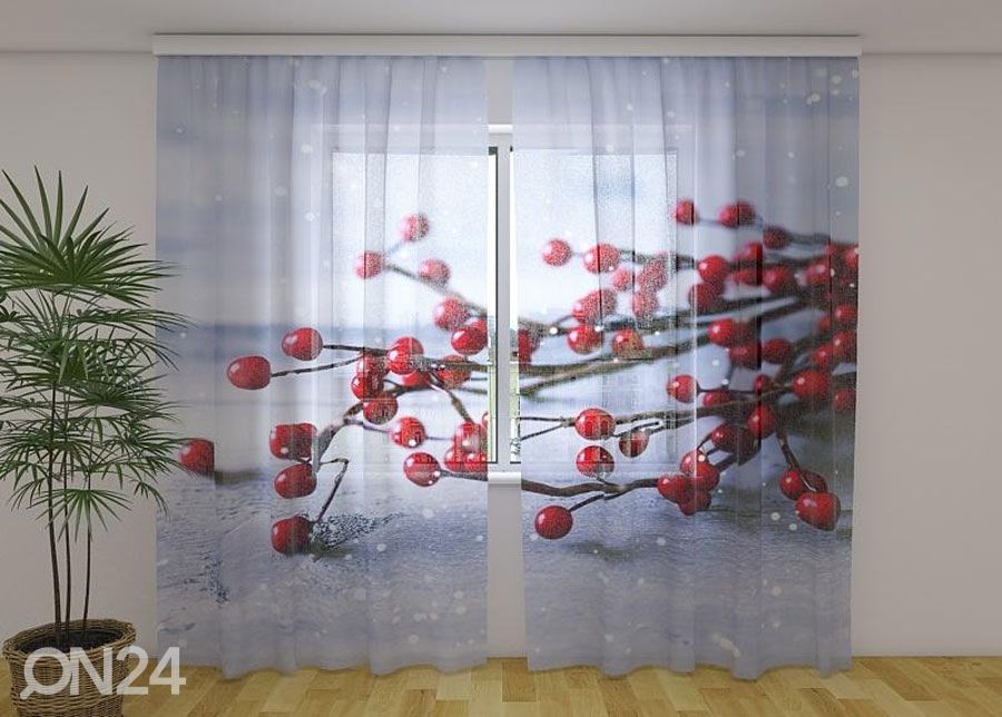 Läpinäkyvä verho Xmas Decoration 240x220 cm kuvasuurennos