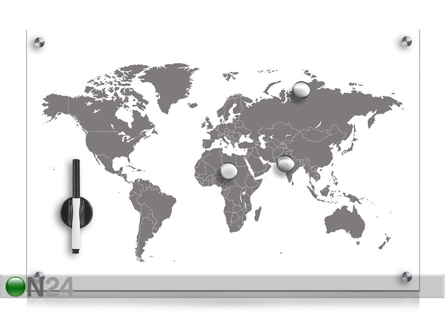 Lasinen muistitaulu WORLDMAP kuvasuurennos