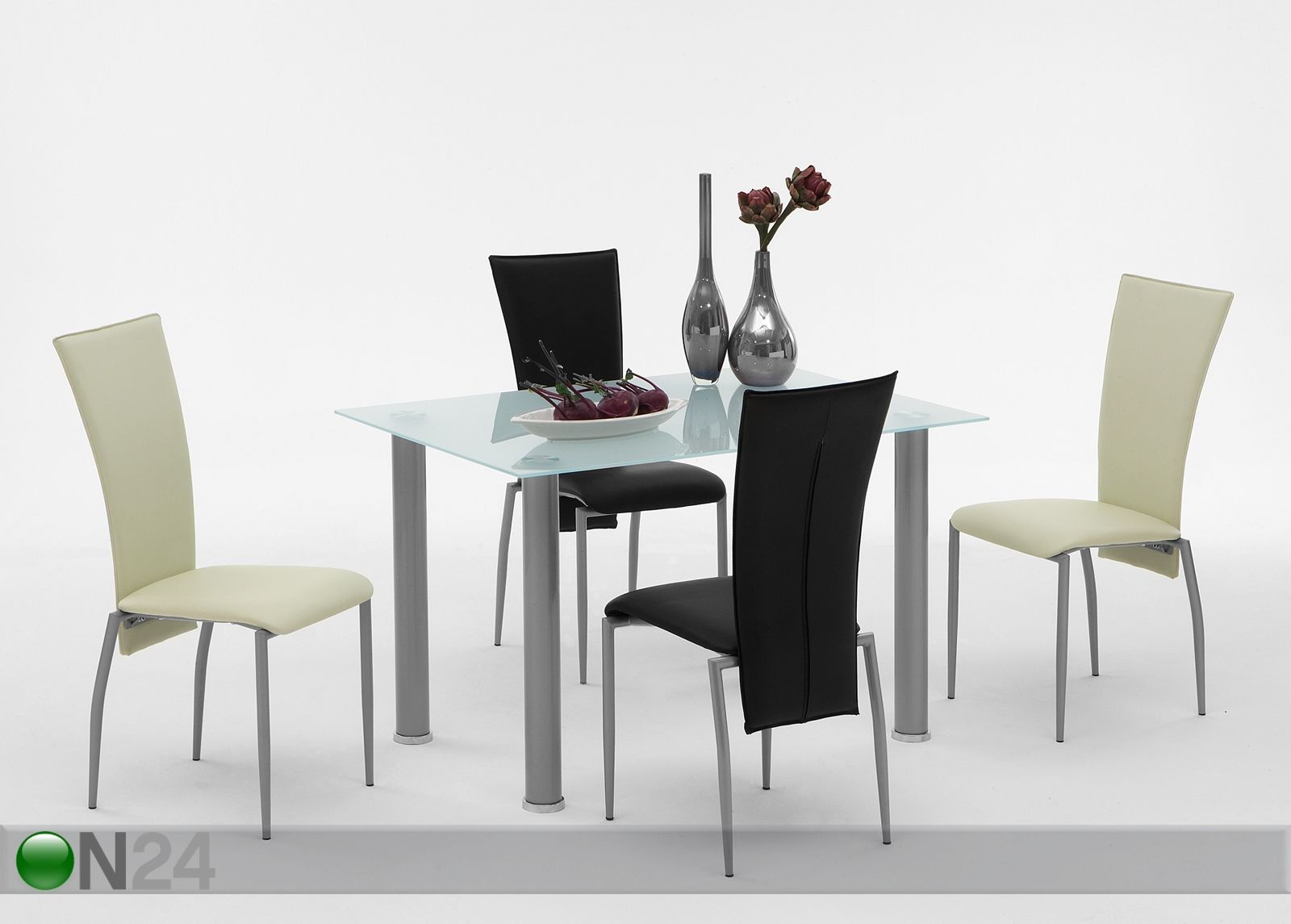 Lasinen ruokapöytä FRANCY 80x120 cm kuvasuurennos