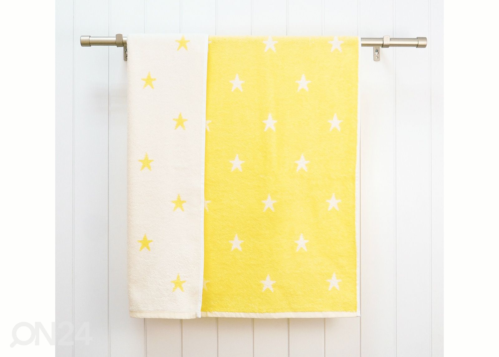 Lasten froteepyyhe Stars 70x120 cm, keltainen kuvasuurennos