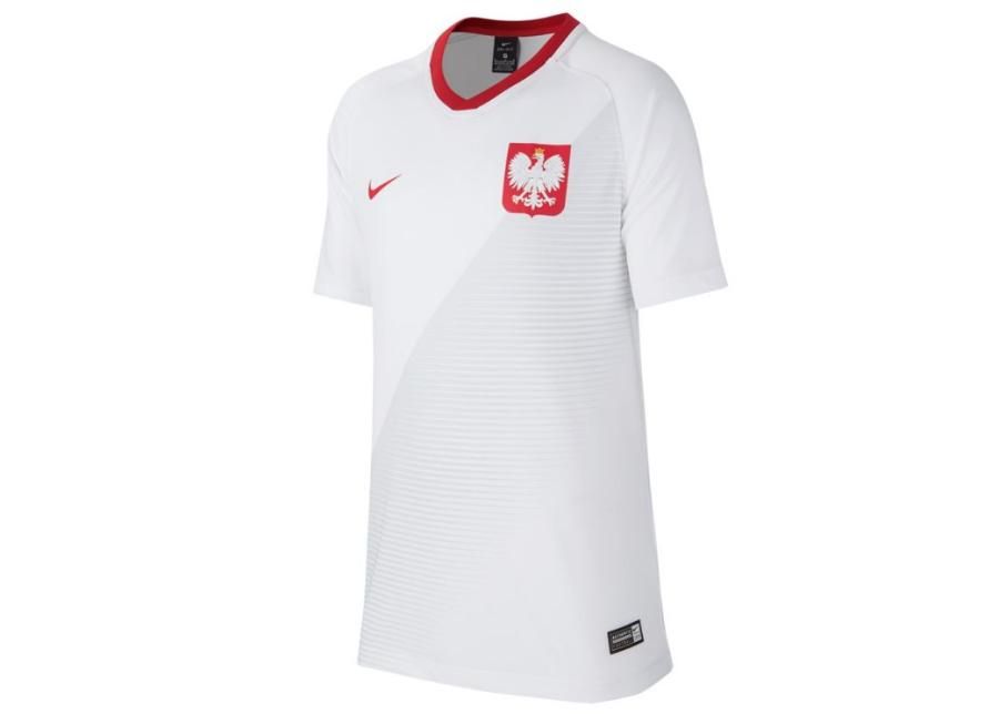Lasten jalkapallopaita Nike Polska Breathe Football Top Home Jr 894013-100 kuvasuurennos
