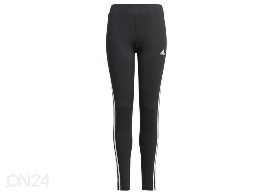 Lasten pitkät treenileggingsit Adidas D2M 3 Stripes Tight kuvasuurennos