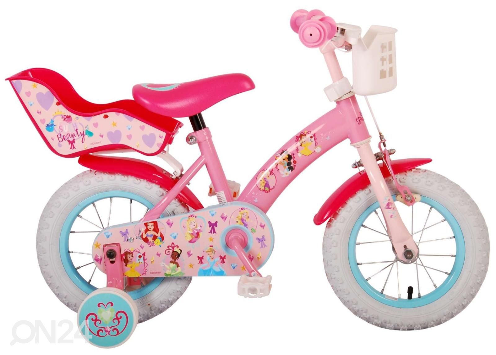 Lasten polkupyörä 12" Disney Princess roosa kuvasuurennos