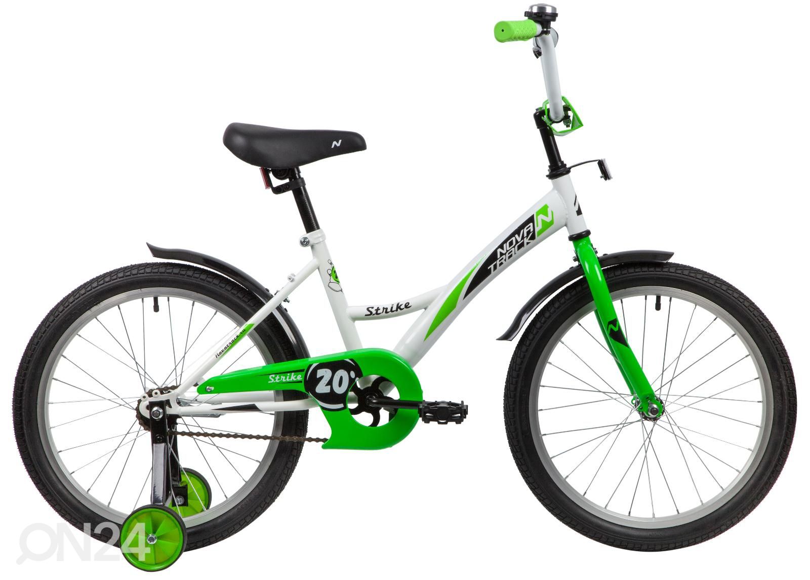 Lasten polkupyörä 20" STRIKE Novatrack valkoinen/vihreä kuvasuurennos