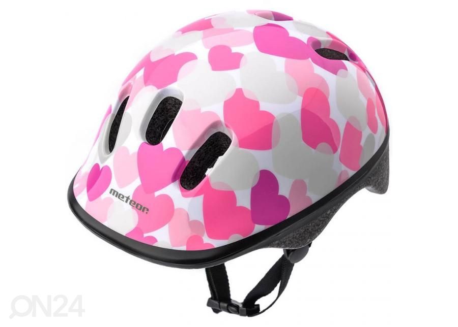 Lasten pyöräilykypärä Meteor KS06 Hearts roosa, koko XS 44-48 cm, Jr kuvasuurennos