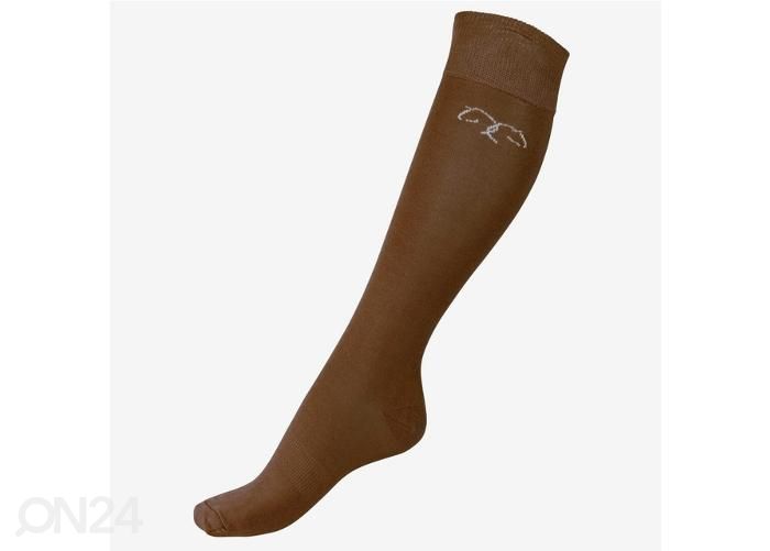 Lasten ratsastussukat bamboo 29-35 ruskeat kuvasuurennos