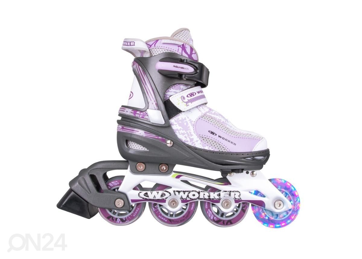 Lasten rullaluistimet WORKER Perleta LED - koko S 31-34 kuvasuurennos