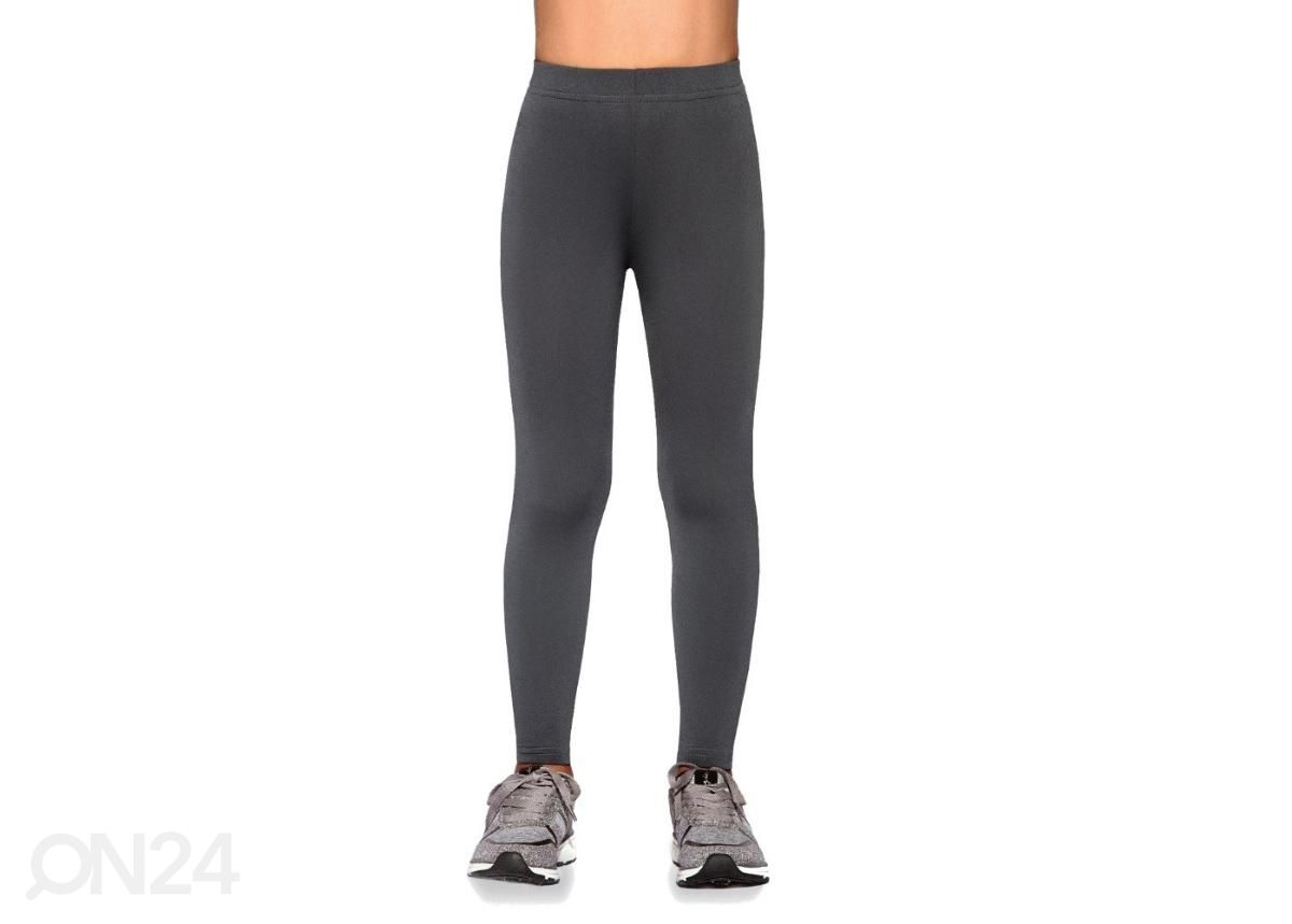 Lasten treenileggingsit BAS BLEU Mimi, grafiitti, koko 116-122 cm kuvasuurennos