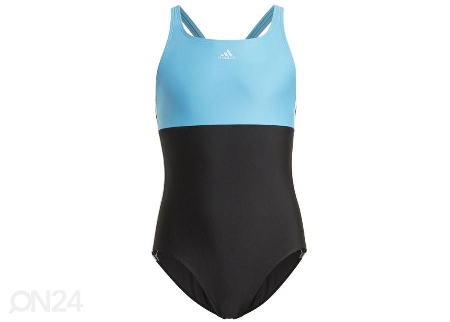 Lasten uimapuku Adidas Girls Colorblock 3S kuvasuurennos
