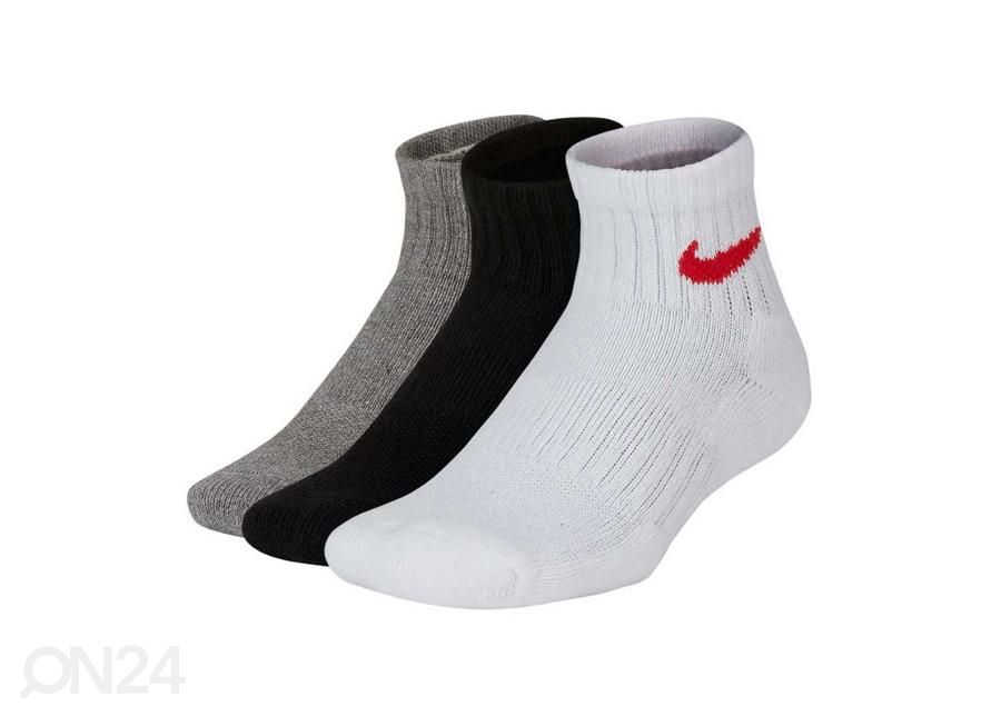Lasten urheilusukat 3 paria Nike Performance Cushioned Quarter Jr SX6844-901 kuvasuurennos