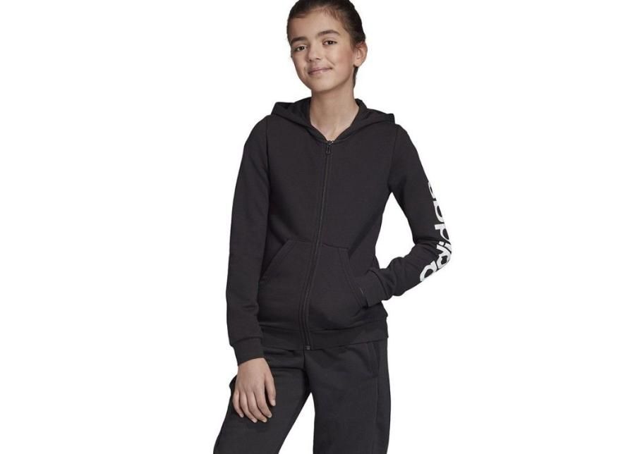 Lasten verryttelypaita Adidas YG E LIN FZ HD JR EH6124 musta kuvasuurennos