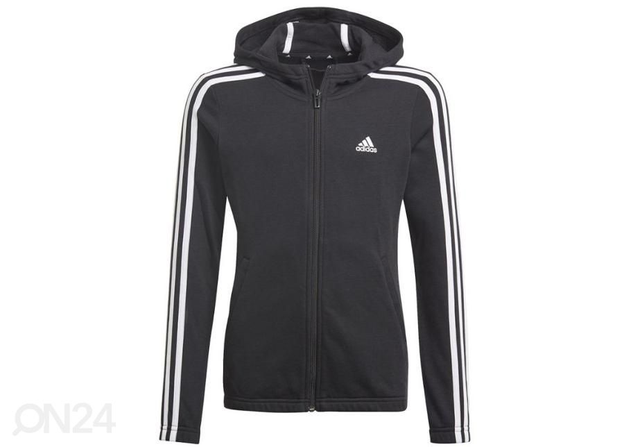 Lasten verryttelytakki Adidas Essentials 3S Full-zip Hoodie Jr GQ8356 kuvasuurennos
