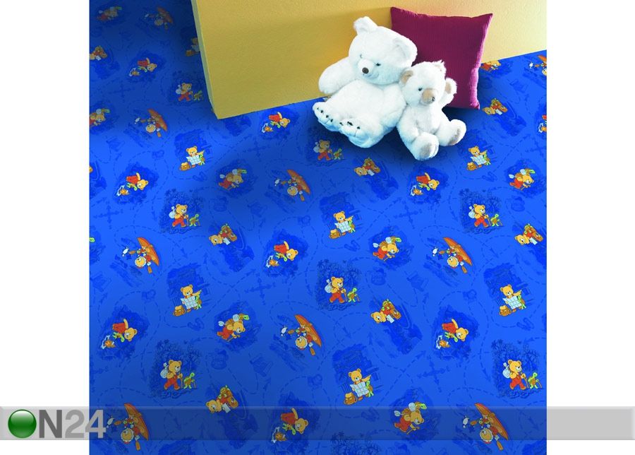 Lastenhuoneen matto TRAVELLING TEDDY 200x300 cm kuvasuurennos