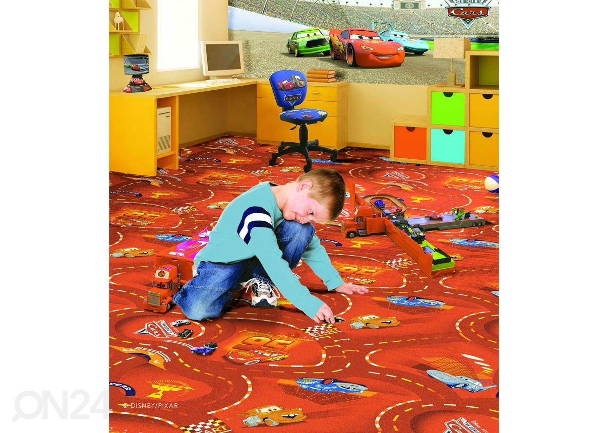 Lastenhuoneen matto WORLD OF CARS 150x200 cm kuvasuurennos