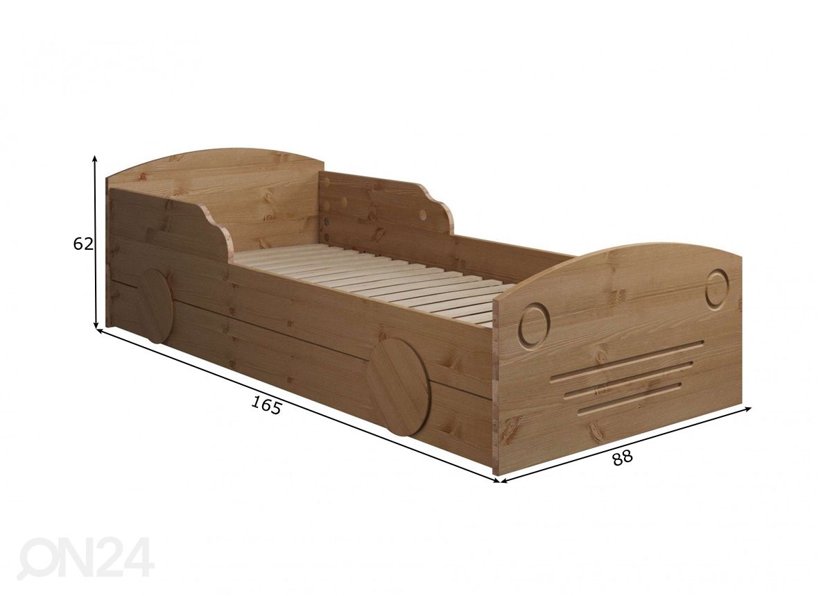 Lastensänky Auto 80x160 cm kuvasuurennos mitat