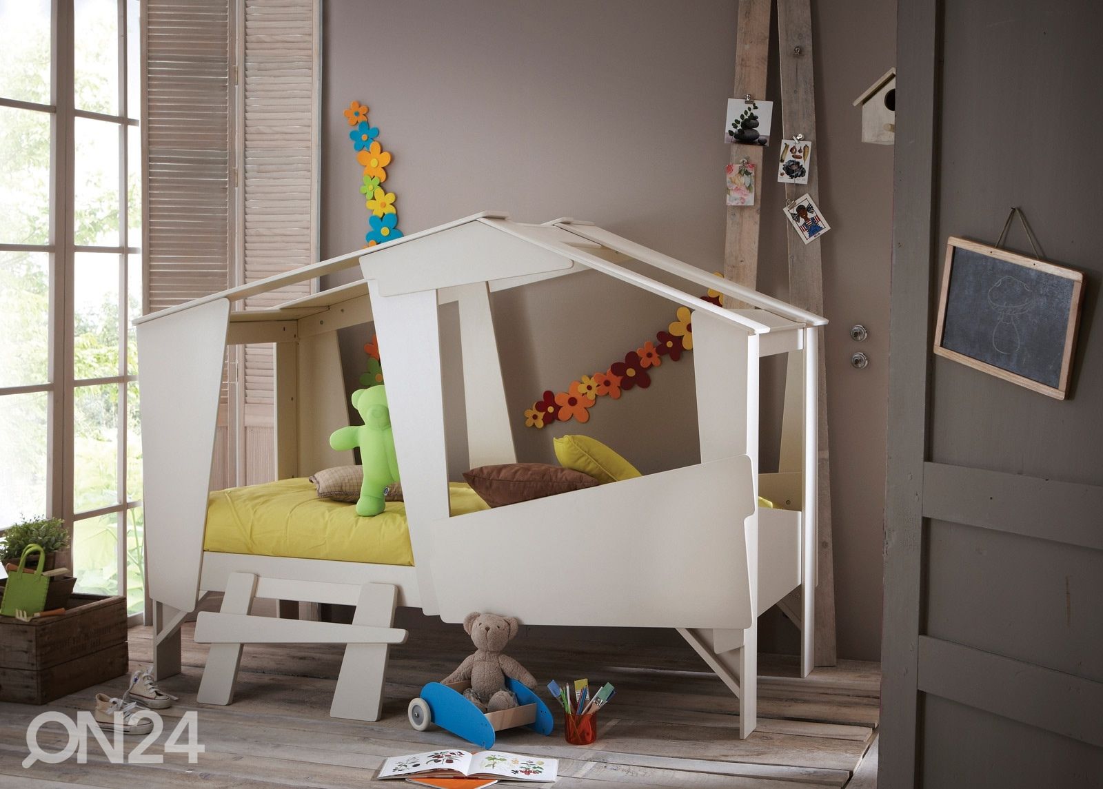 Lastensänky Cabane + patja Inter Bonnel 90x200 cm kuvasuurennos