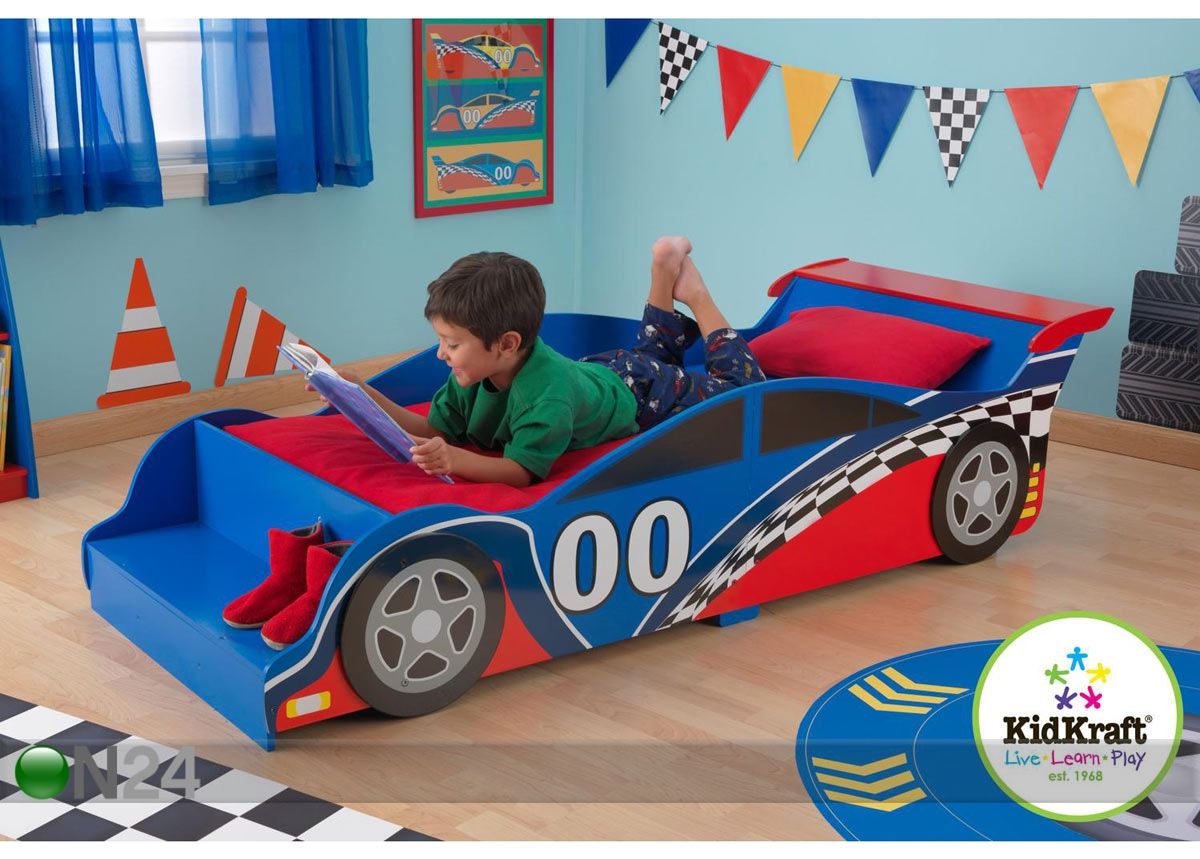 Lastensänky KidKraft RALLIAUTO 70x140 cm kuvasuurennos