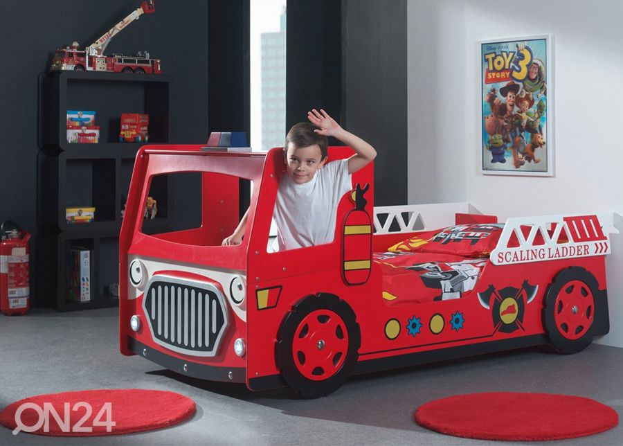 Lastensänky PALOAUTO 90x200 cm, LED -valot kuvasuurennos