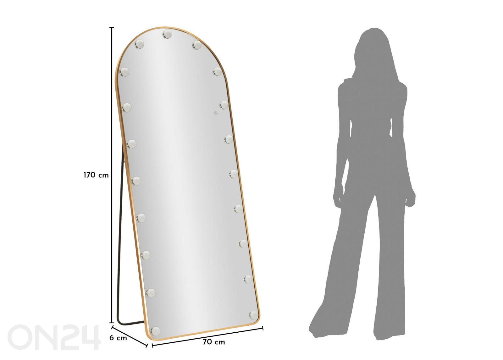 Lattiapeili Hollywood LED 170 cm, kullanvärinen kuvasuurennos mitat