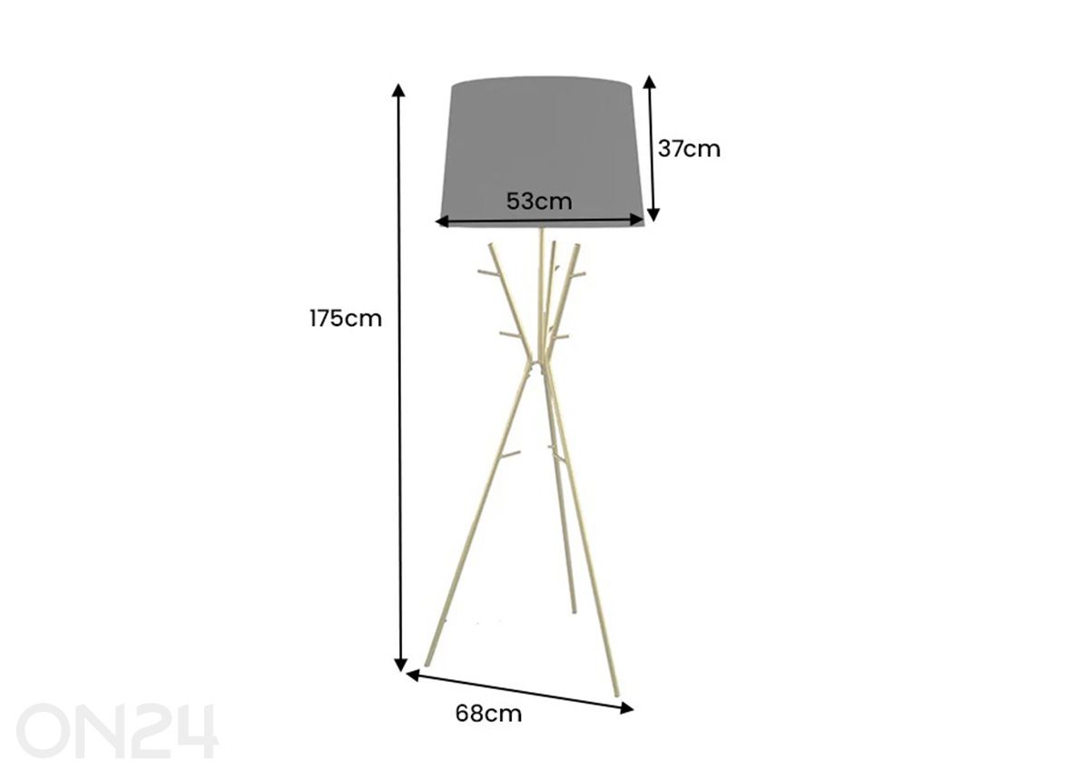 Lattiavalaisin naulakolla Wardrobe kuvasuurennos mitat