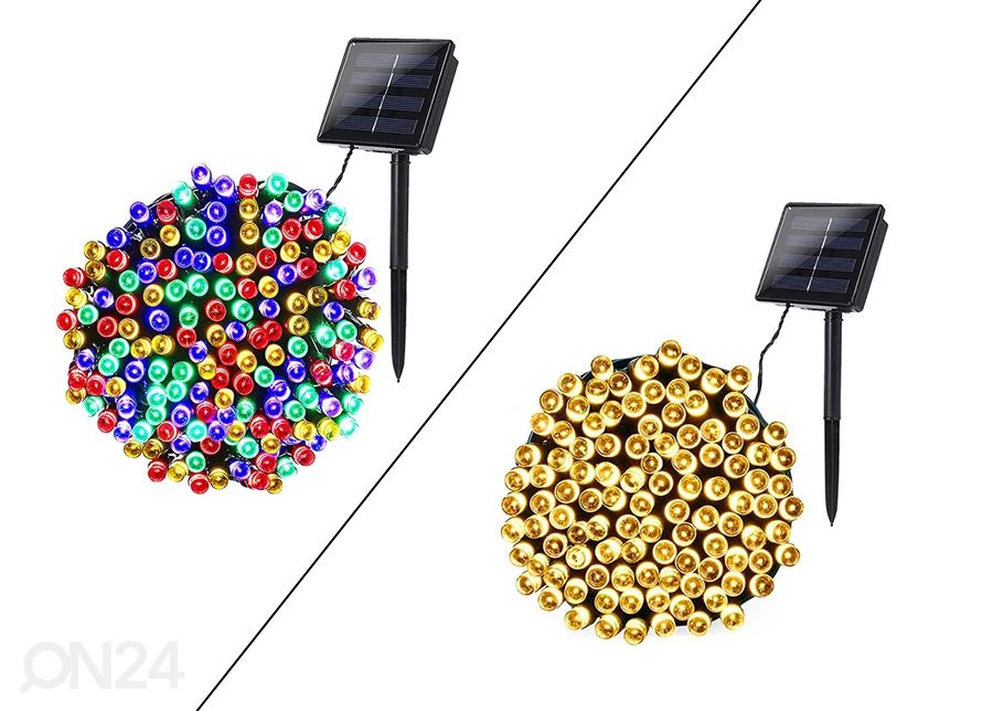 LED 200 valonauha aurinkokennolla 2x10 m kuvasuurennos