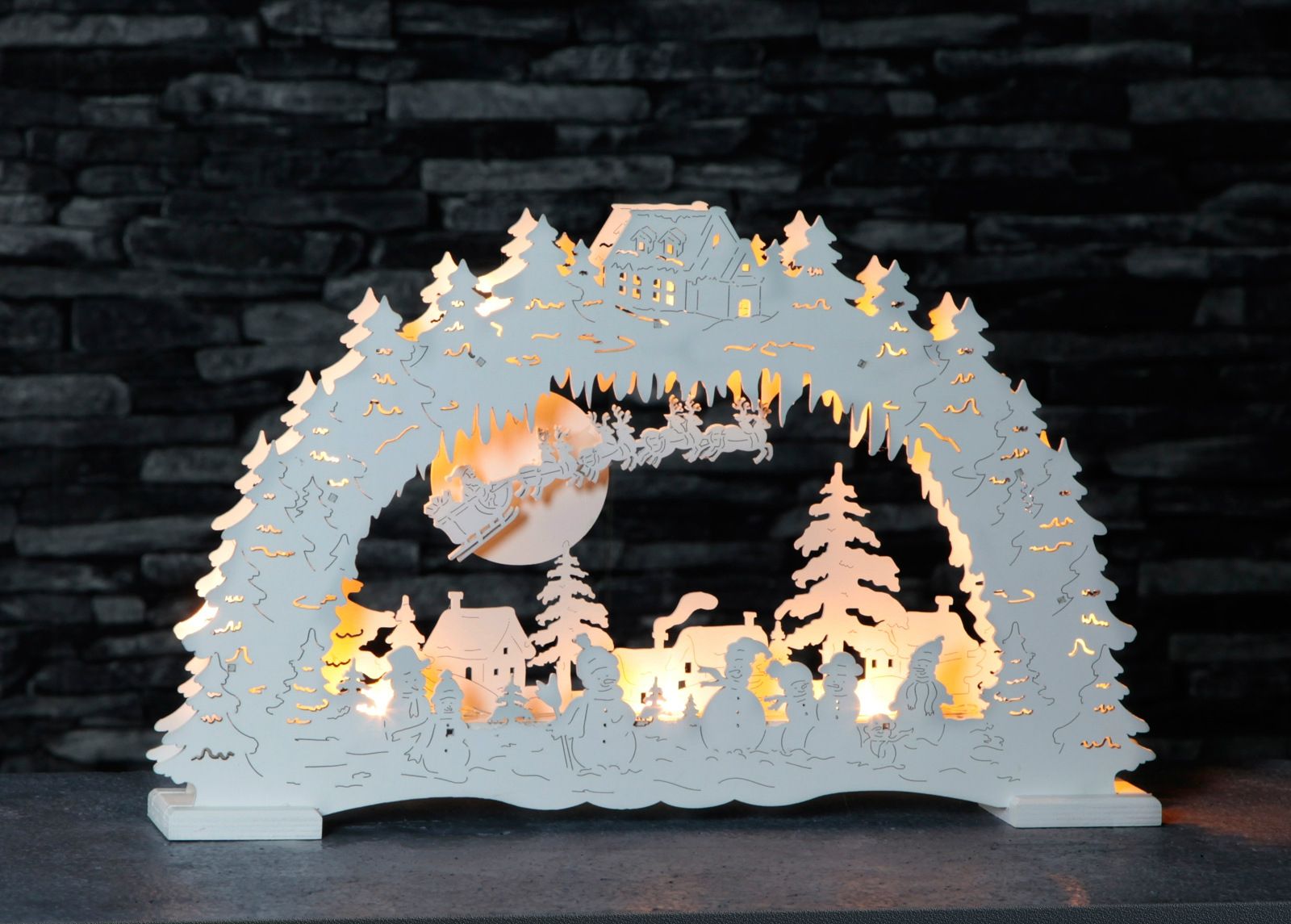 LED kynttelikkö SANTA WITH SLEDGE kuvasuurennos