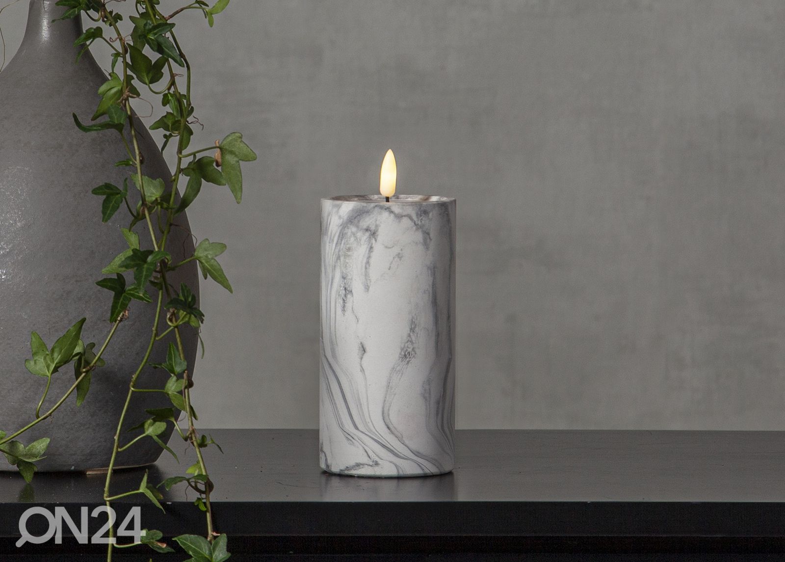 LED-kynttilä Flamme Marble kuvasuurennos