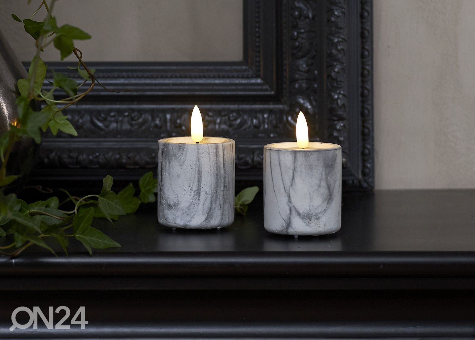 LED-kynttilät Flamme Marble 2 kpl kuvasuurennos