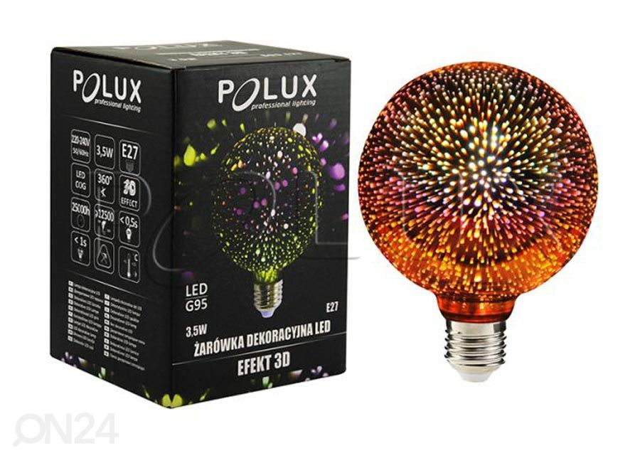 LED POLUX 3D sähkölamppu 3,5 W kuvasuurennos