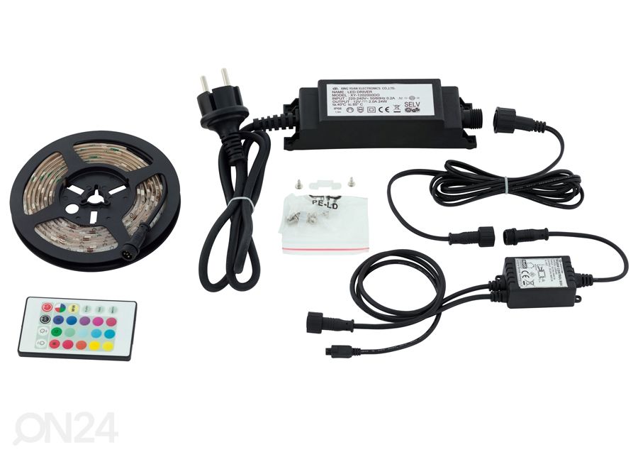 LED-valonauha 2 m RGB-kaukosäätimellä, IP44 kuvasuurennos