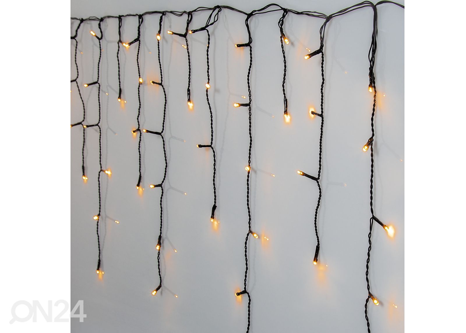LED valonauha Icicle golden, 590 cm kuvasuurennos