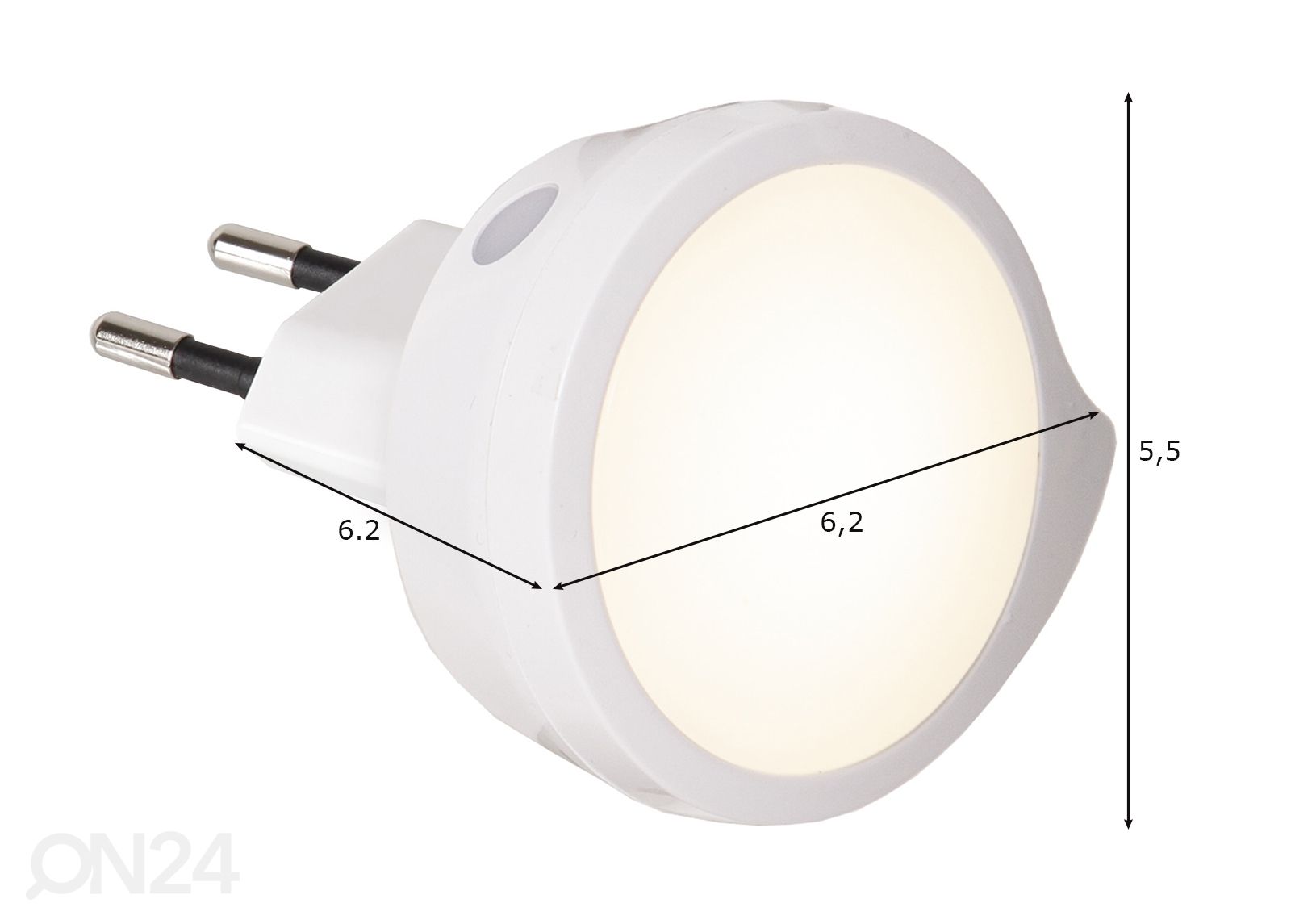 LED yövalaisin tunnistimella kuvasuurennos mitat
