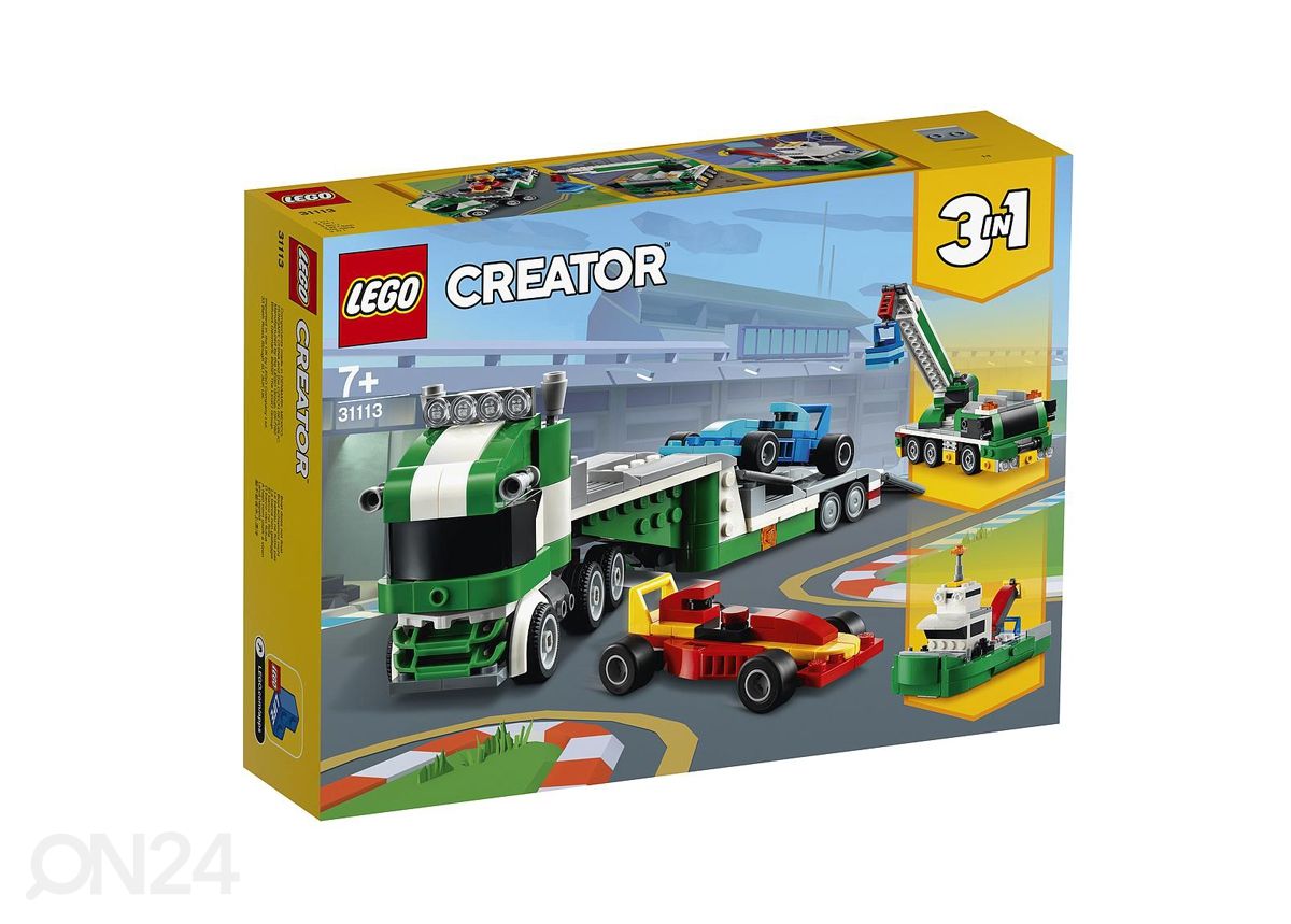 LEGO Creator kilpa-autojen kuljetusauto kuvasuurennos