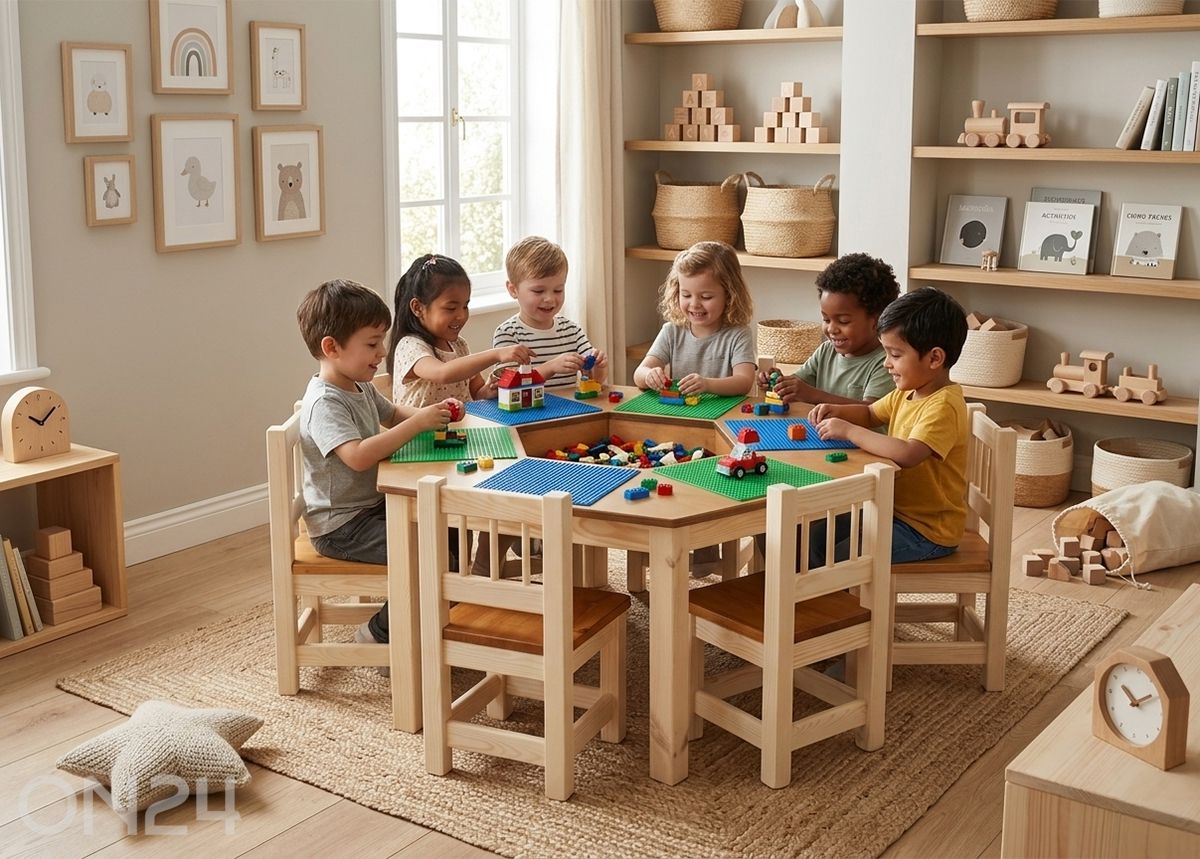 Legopöytä Ø 120xh53 cm kuvasuurennos