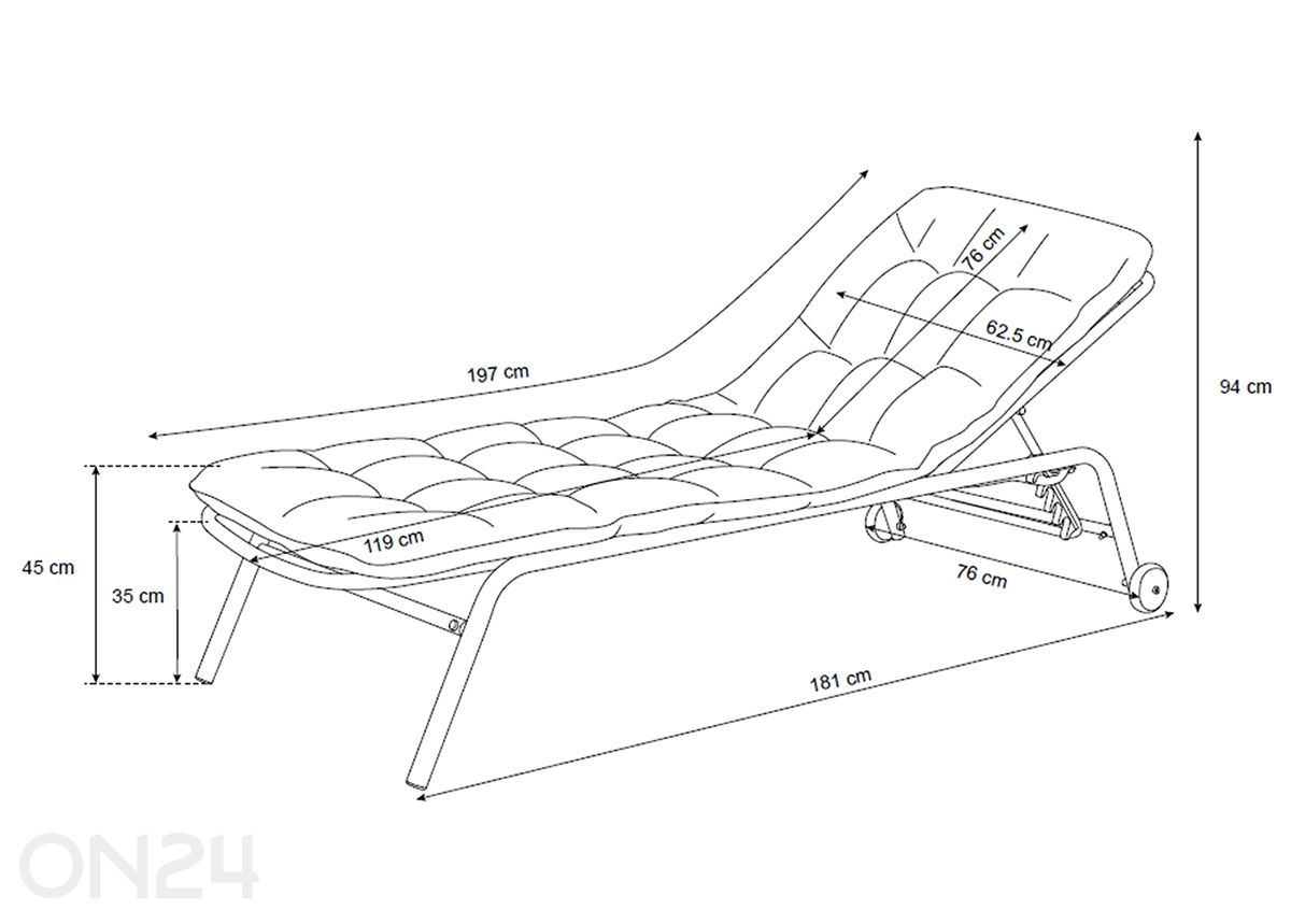 Lepotuoli Vibe kuvasuurennos mitat