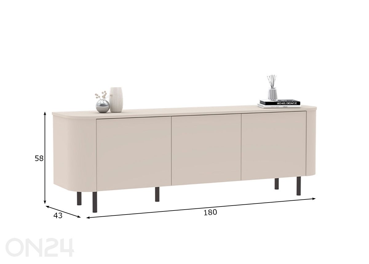 Lido-lipasto 180 cm kuvasuurennos mitat