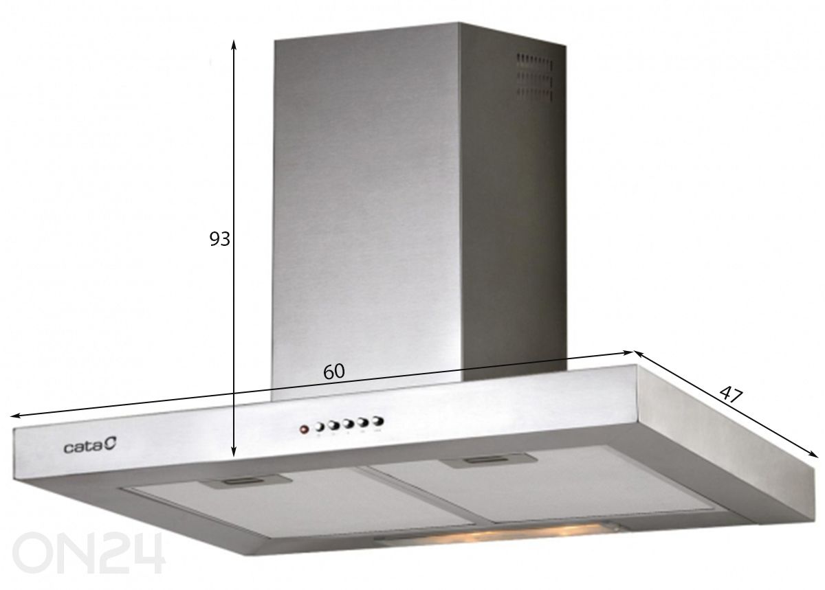 Liesituuletin Cata SK 6000 X, ruostumaton teräs kuvasuurennos mitat
