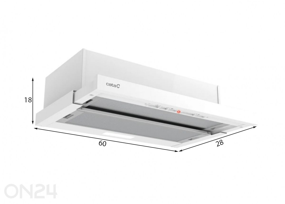 Liesituuletin Cata TFK 6005 WH, valkoinen kuvasuurennos mitat