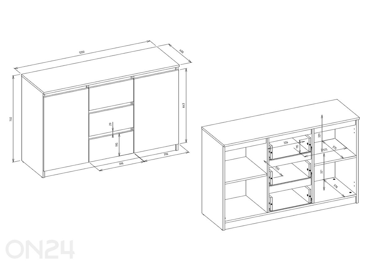 Lipasto 120 cm kuvasuurennos mitat