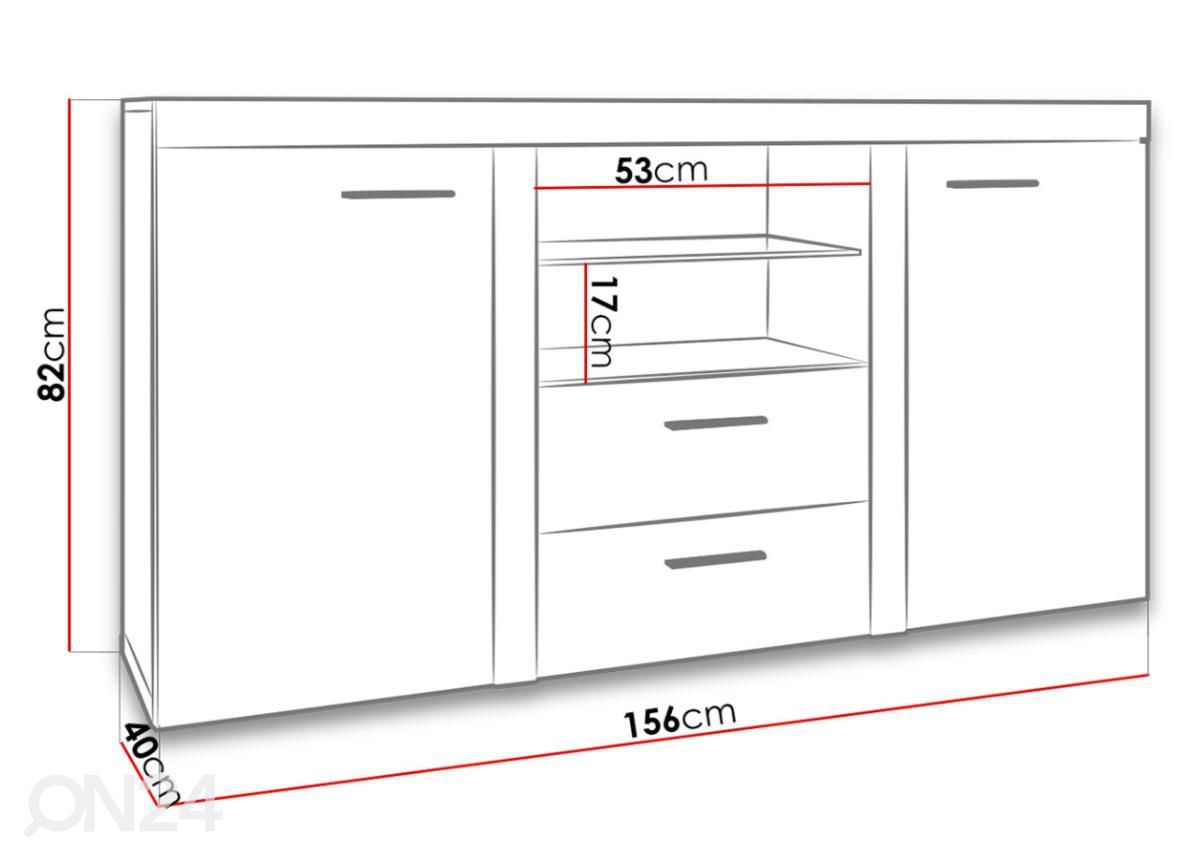 Lipasto 157 cm kuvasuurennos mitat