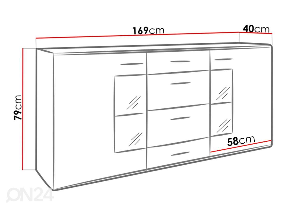 Lipasto 169 cm kuvasuurennos mitat