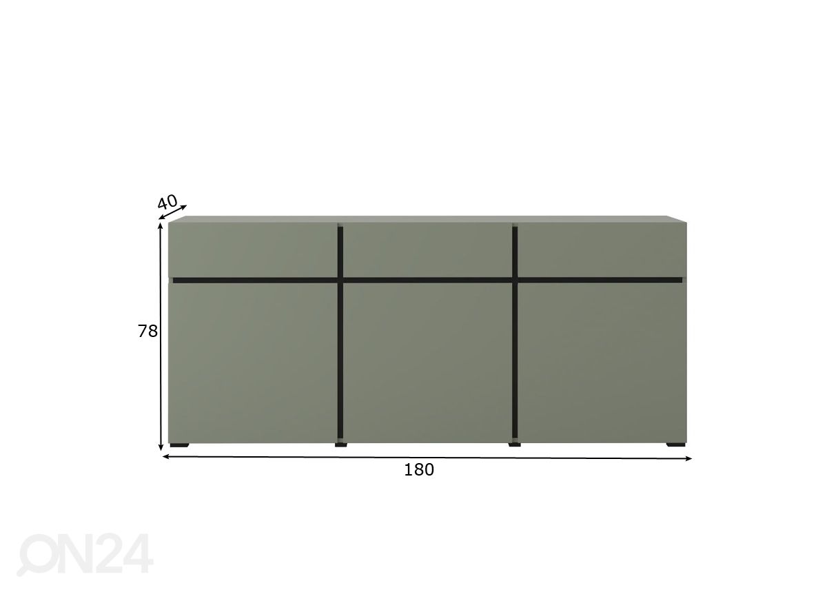 Lipasto 180 cm, vihreä kuvasuurennos mitat